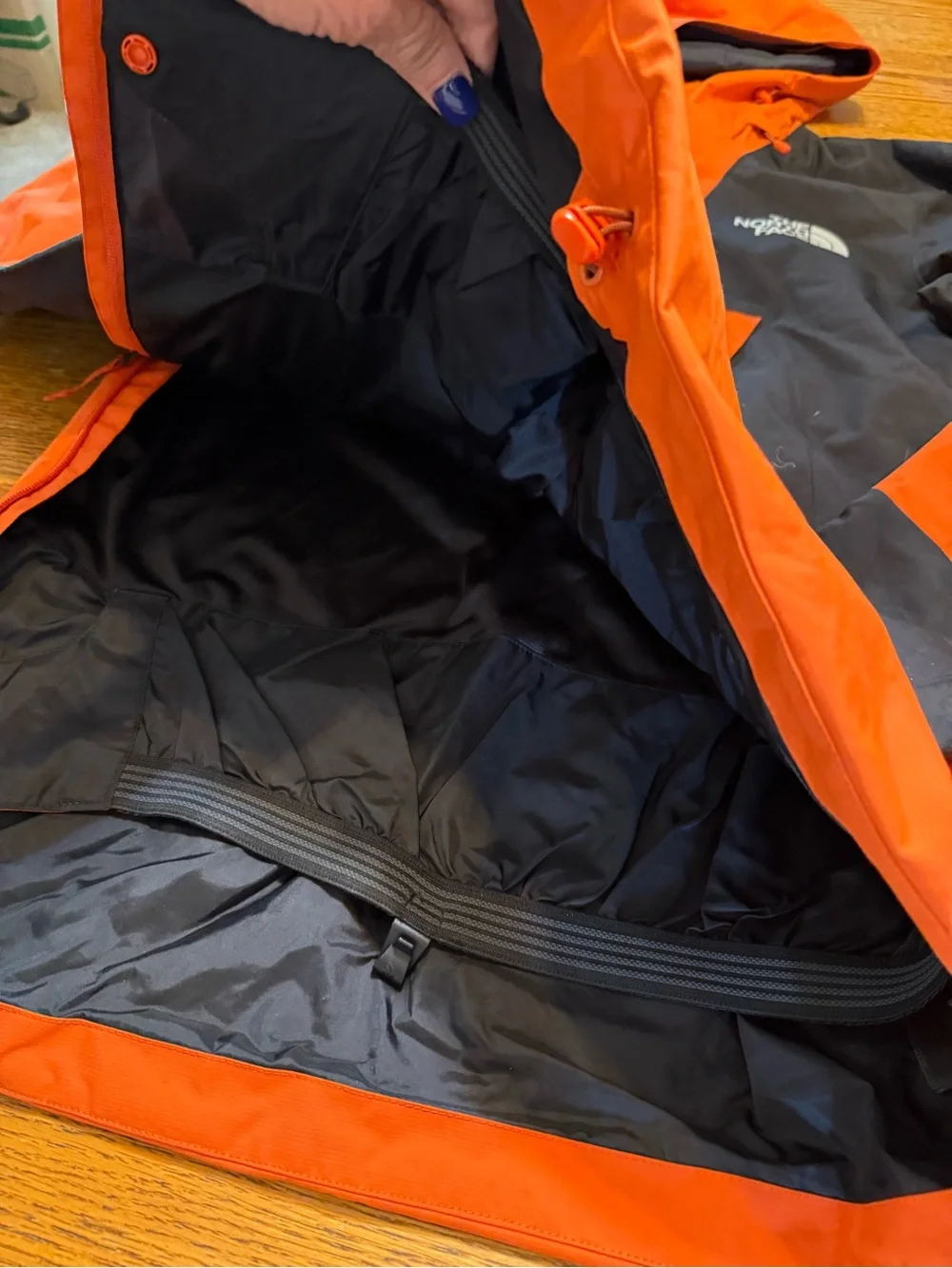 The North Face Orange and Black Hooded Ski Anorak-S